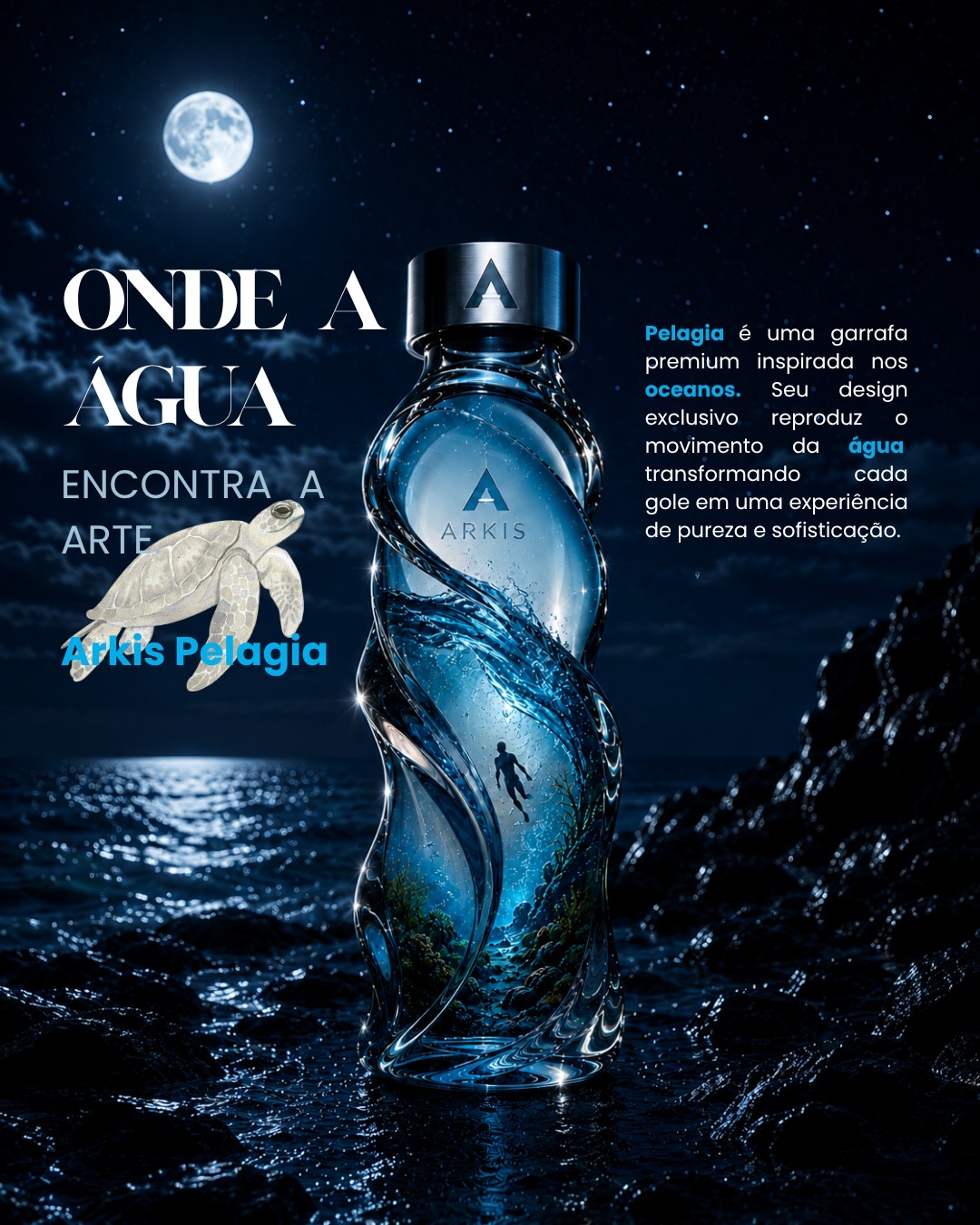 Arkis Pelagia — garrafa premium inspirada nos oceanos